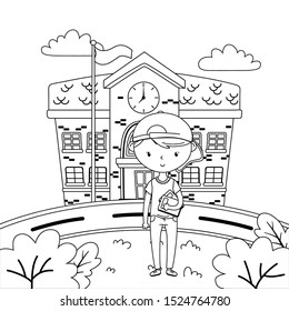 Teenager boy design, person portrait young youth student and teen theme Vector illustration