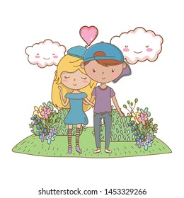 Teenager boy and girl cartoon design