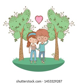 Teenager boy and girl cartoon design