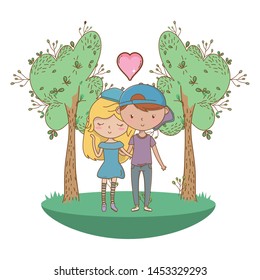 Teenager boy and girl cartoon design