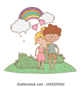 Teenager boy and girl cartoon design