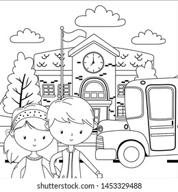 Teenager boy and girl cartoon design