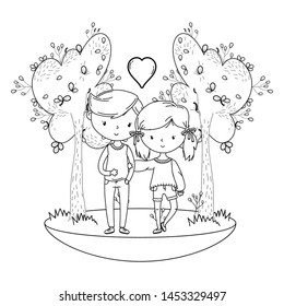 Teenager boy and girl cartoon design