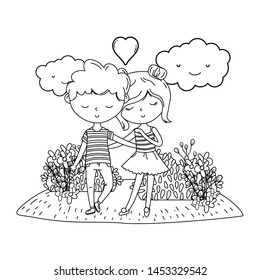 Teenager boy and girl cartoon design