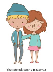 Teenager boy and girl cartoon design