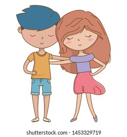 Teenager boy and girl cartoon design