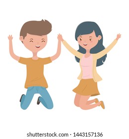 Teenager boy and girl cartoons design