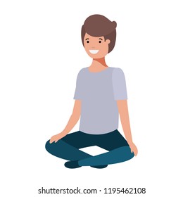 teenager boy seated avatar character