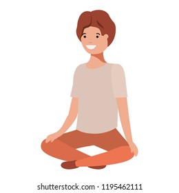 teenager boy seated avatar character
