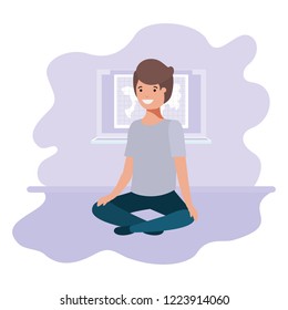 teenager boy sitting avatar character