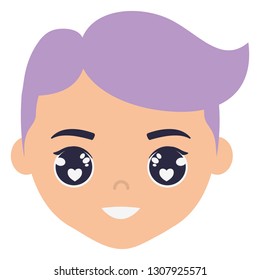 teenager boy young head character