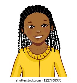 Teenager Cartoon African American Girl Vector Stock Vector (Royalty ...