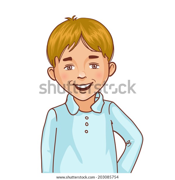 Teenager Cartoon Boy Blond Hair Stock Vector Royalty Free 203085754