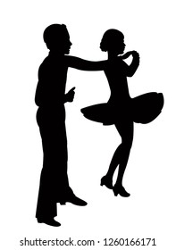 teenager couple body silhouette vector
