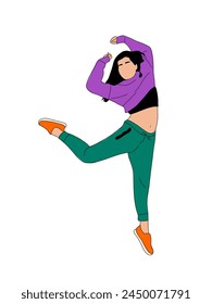 Adolescente bailarina hip hop breakdance Vector aislado