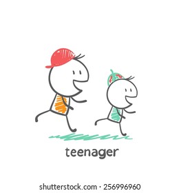 teenager fights illustration
