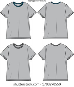 
Teenager front and back tee shirt
vector template plattern for design
