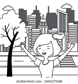 Teenager girl cartoon design vector illustrator