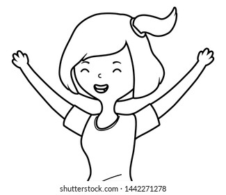 Teenager girl cartoon design vector illustrator