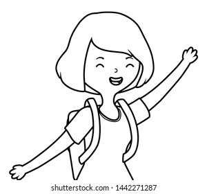 Teenager girl cartoon design vector illustrator