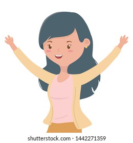 Teenager girl cartoon design vector illustrator
