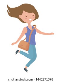 Teenager girl cartoon design vector illustrator