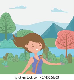 Teenager girl cartoon design vector illustration