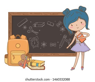 Teenager girl cartoon design vector illustrator