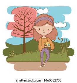 Teenager girl cartoon design vector illustrator