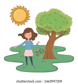Teenager girl cartoon design vector illustrator