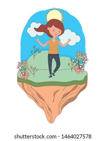 Teenager girl cartoon design vector illustrator