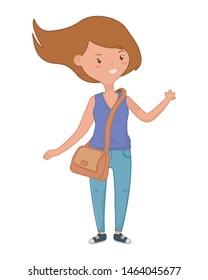 Teenager girl cartoon design vector illustrator