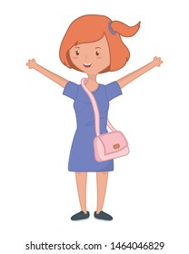 Teenager girl cartoon design vector illustrator