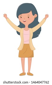 Teenager girl cartoon design vector illustrator