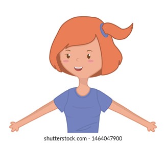 Teenager girl cartoon design vector illustrator