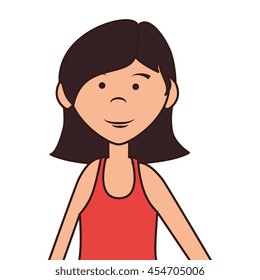 teenager girl cartoon, isolated flat icon design
