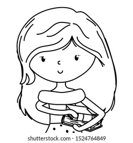 Teenager girl design, Female people young teen beautiful and woman theme Vector illustration