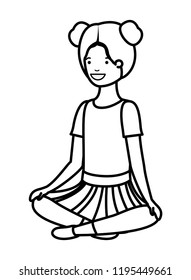 teenager girl sitting avatar character