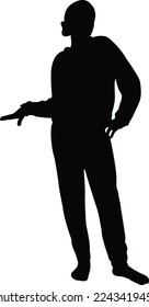 a teenager girl standing body, silhouette vector