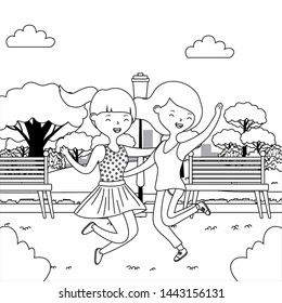 Teenager girls cartoons design vector illustrator