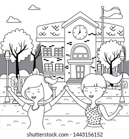 Teenager girls cartoons design vector illustrator