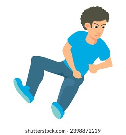 Teenager icon isometric vector. Young guy brunette teenager in casual clothes. Guy, human, person, character