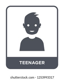 teenager icon vector on white background, teenager trendy filled icons from General collection, teenager simple element illustration