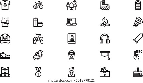 Teenager icons High-Quality Vector Icons Collection with Editable Stroke. Ideal for Professional and Creative Projects.