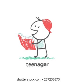 teenager learns illustration