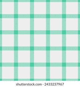 Textura textil de patrón adolescente, control sin fisuras vectoriales personalizados. Tejido escocés de fondo lindo en color verde azulado y blanco.