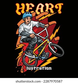  Teenager riding his bicycle does not forget his safety. a recreational or sporting activity, as well as a mode of land transportation using bicycles.
