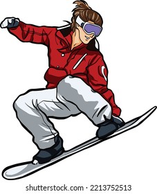 teenager snowboarding jump action winter sport