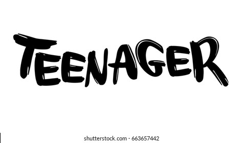 Teenager. Template calligraphy design word.
