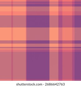 Tecido de textura adolescente padrão, amostra vetor xadrez tartan. Borda sem costura fundo têxtil verificar na paleta de cores magenta e vermelho.